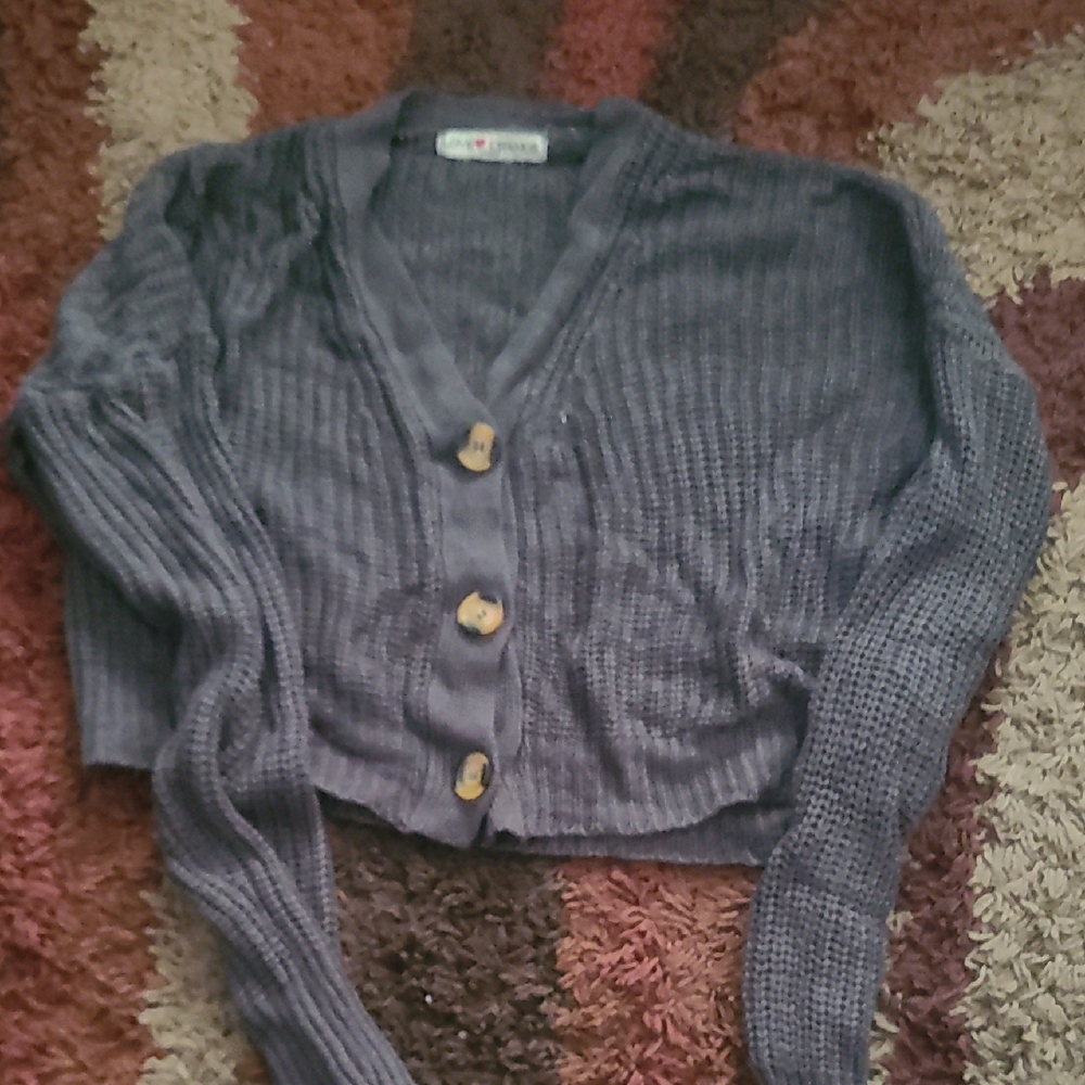 Stylish Purple V-Neck Cardigan
